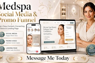be your medspa social media manager with attractive promo videos and landing pag