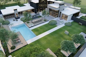 create landscape design for backyard, garden, frontyard, pool and site plan