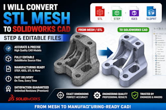 convert stl mesh to solidworks cad step and editable files