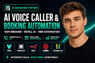 set up ai booking system vapi inbound ai voice caller retell ai n8n automation