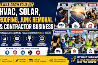 grow hvac, solar, roofing, junk removal and contractor business on social media