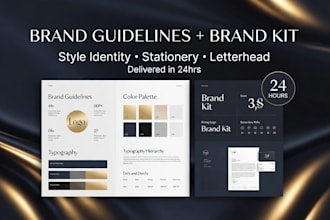 do brand guidelines, brand kit style identity, stationery letter head in 24hrs