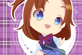 draw a cute custom chibi character, fan art or couple