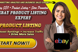 do ebay product listing, ebay SEO, promoted listings and sales optimization