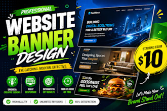 make creative web banner design, shopify store banner and banner ads in 24hr