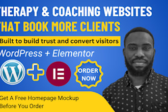 design a therapy counseling or coaching website with wordpress elementor