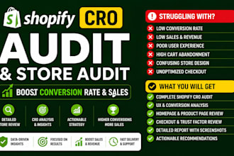 boost shopify conversion rate with shopify cro audit and store audit