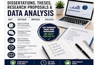 edit and critique dissertations, thesis, research proposals and data analysis