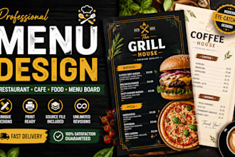 design restaurant menu, food menu, cafe menu menu board digital menu, price list