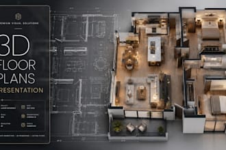 design real estate presentation floor plan and 3d layout