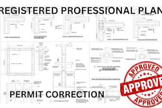 usa registered architect structural civil engineer city permit plan correction