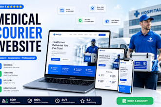 medical courier website, courier website, logistics website design