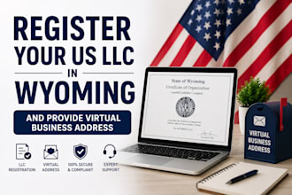 register your US llc in wyoming and provide virtual business address
