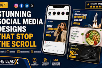 design stunning social media posts, stories, reels covers, and carousels
