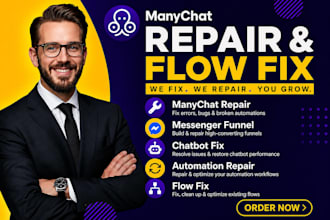 manychat repair, messenger funnel, chatbot fix, automation repair, flow fix
