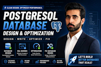 design and fix postgresql database and write efficient sql queries