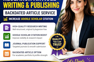 write and publish research article, increase google scholar citation, journal