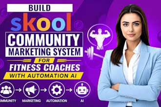 build skool community marketing system for fitness coaches with automation ai