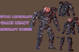 do custom minecraft blockbench 3d models bosses textures and minecraft animation