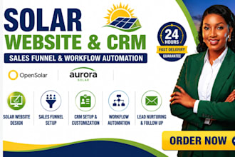 design solar website opensolar aurora solar sales funnel crm workflow automation