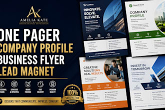 design business one pager, corporate one pager, marketing flyers