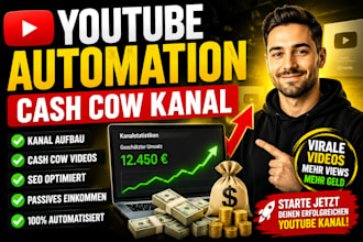 ich erstelle und automatisiere deinen profitablen youtube cash cow kanal