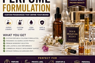 create custom perfume formulation, fragrance and cologne formula