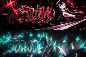 design custom anime youtube, twitch, and discord banner