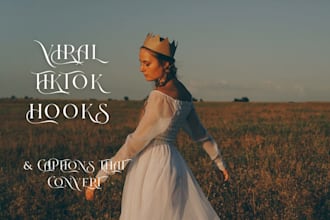 write engaging tiktok  captions and viral hooks