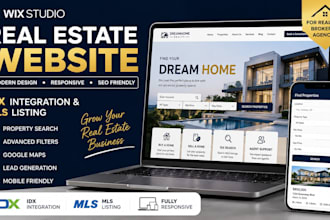 design wix studio real estate website idx integration mls listing broker website