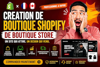 creation des boutique shopify en dropshipping