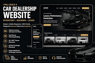 build a car dealership website with inventory and test drive booking