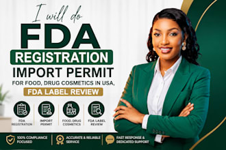 do fda registration import permit for food, drug cosmetics in USA, fda label