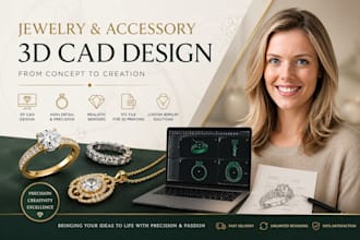 do jewelry 3d cad design using rhino, matrix for manufacturing or 3d printing