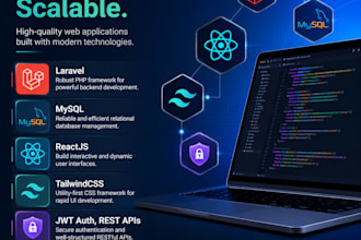 develop laravel reactjs web app with mysql, rest API and jwt auth