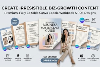 design editable canva ebook, workbook, PDF lead magnet