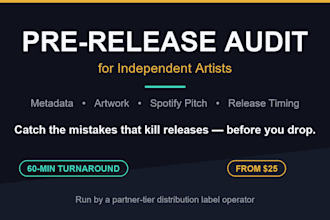 do pre release audit for independent artists