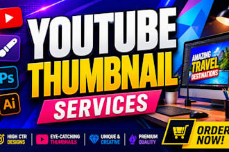 design eye catching ai youtube thumbnails