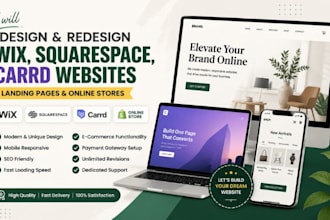 design wix website carrd landing page redesign squarespace website online store