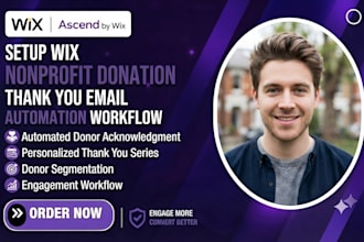 setup wix nonprofit donation thank you email automation workflow