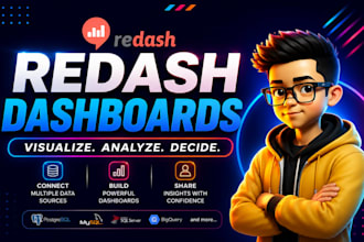 build and design redash, domo,  klipfolio, geckoboard and iftt  website