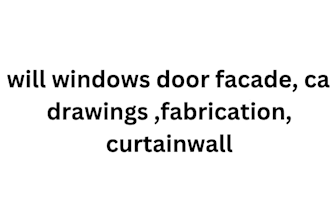 do window door facade, cad drawings, curtainwall