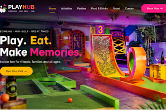 design squarespace bowling alley mini golf fun website trampoline park kids play