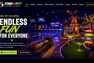 design squarespace bowling alley mini golf fun website trampoline park kids play