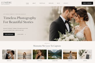 design squarespace photographer website, wedding artist and event center website