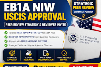 provide peer review strategy and reviewer invite for eb1a niw uscis