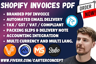 setup shopify invoice PDF sufio order printer pro invoice hero vify a2x webgilit