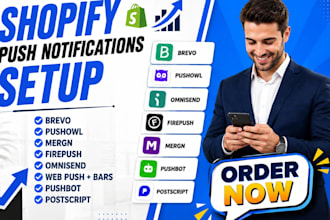 setup shopify push notifications pushowl onesignal pushengage firepush omnisend
