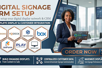 setup digital signage crm via optisigns yodeck hexnode box jotform play displai