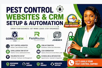 design pest control websites landing page gorilladesk fieldroutes crm automation